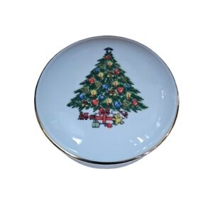 Vintage Christmas Treasure Jamestown China Trinket Candy Dish